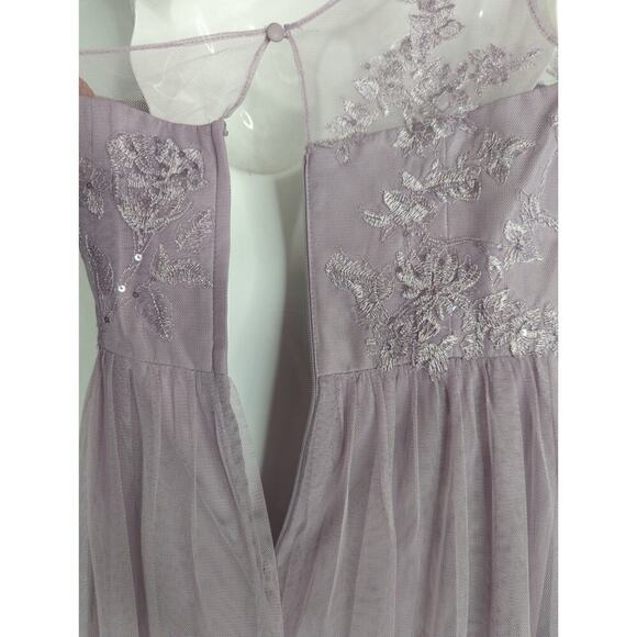 DB Studio Women's Embroidered One Shoulder Maxi Dress Lavender Purple Size 8 NWT - Picture 11 of 13